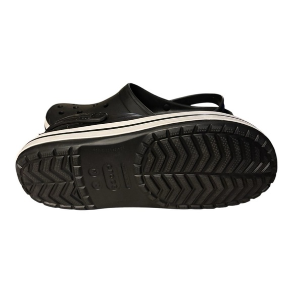 Men’s Black White CrocBand Clogs. - Picture 7 of 7